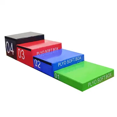 2024 Hot Sale Black Soft Foam Plyo Box Fitness Plyometric Box PVC EPE 4 in 1 Soft Jump Box