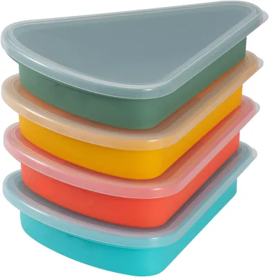 2024 Reusable Silicone Leftover Pizza Slice Storage Container with Air-tight Lids-BPA Free, Custom Refrigerator Organizer.