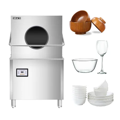 220V 9.8KW Automatic Kitchen Restaurant Hood Type Hotel Chocolat Cups Dishwasher