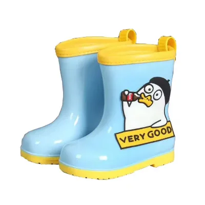 Princess Girl & Boy's Waterproof Winter Rain Shoes Non-Slip Light Women's Rain Boots Cartoon Design Closed Water Shoes for Kids