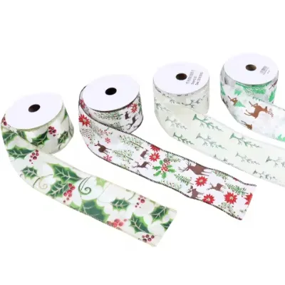 Custom Christmas Polyester Ribbon Grosgrain New Design Fairytale Cartoon Printed Ribbon for Wrapping Gifts