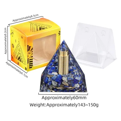 Wholesales Amethyst Crystal Chips Ogan Crystal Healing Stone Energy Pyramid Lapis Chips Orgonite Pyramid for DIY Gift