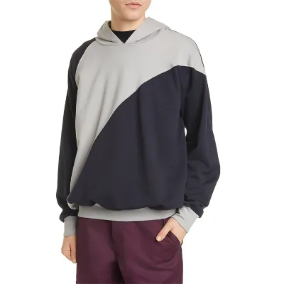 100% Cotton French Terry Color Block Hoodies Two Tone Hoodies