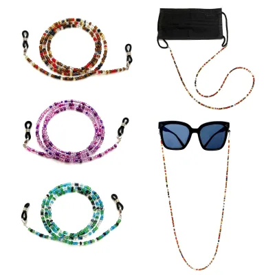 European American-style Beads Mask Lanyard Eyeglass Chain Non-Slip Glasses Strap Hanging Cord Artistic Vintage Eyewear Chain