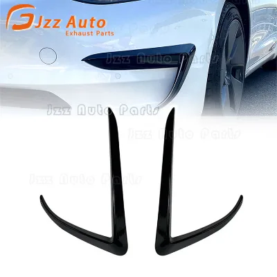 One Pair Front Bumper Body Kits Car Front Blade Trim Eyebrow Wind Knife Bumper Cover Sticker ABS for Model 3 2017+
