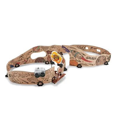 DIY Space Printing Cardboard Electric Racing Track Rail Truck Car Building Toys