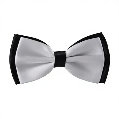 Wholesale Men's Solid Color Polyester Double Layer Pre-Tied Fashion Bow Tie