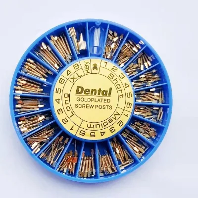 Best Quality 120pcs Dental Gold Plated Screw Post Dental Screw Implant Dental Supplies Root Canal Endodontic Screw Post