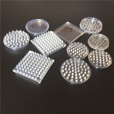Round Transparent Plastic Anti-Movement Non-Slip Foot Pads with Teeth for Carpet Furniture HLP0630