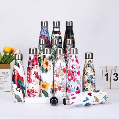 Custom Cola Shape Sport Water Bottle 304 Stainless Steel 100ML 17oz 500ml Cola Thermos Vacuum Flask