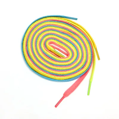 High Quality Customizable Printed 8mm Width50-200cm Length 57 Colors Flat Unisex Casual Polyester Single Layer Shoe Laces