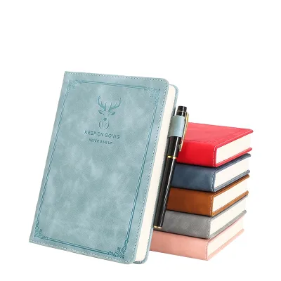 A5 Size Customized Leather Cover Notebook Multifunction Colorful Thread-sewn Notepad