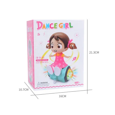 Wholesale Funny Cartoon Rotating Baby Electric Lighting Music Girls Dance Dancing Toys for Kids
