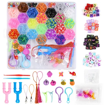 1200+Rubber Band Bracelet Kit Loom Bracelet Making Kit for Friendship Bracelet Loom Bands Kits DIY Crafting Kit