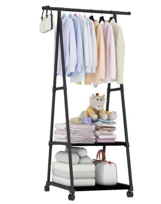 Floor Pulley Mobile Multi-layer Hanger Simple Modern Clothes Iron Holder Drying Rack