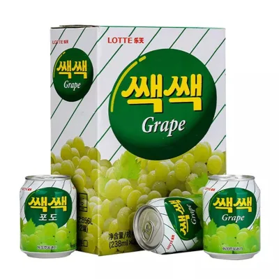 Cans] Korean Internet Celebrity Drink LOTTE Lotte Grape Lotte Grape 238ml*12 Cans