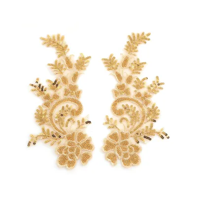 3D Bead Embroidery Flower Trimmings Accessories Webbing Dress Decorative Lace Trim Applique