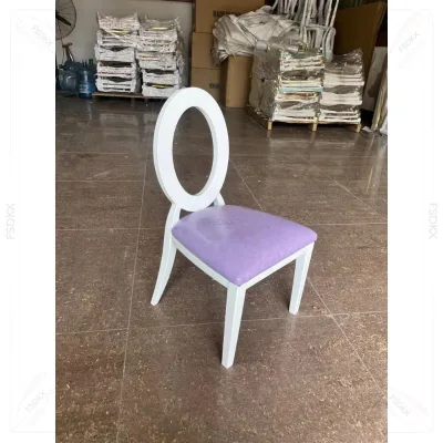 FSDKX New Design Luxury Outdoor Hotel Royal Dining Chairs Banquet Event Silver Stainless Steel Legs Wedding Chair