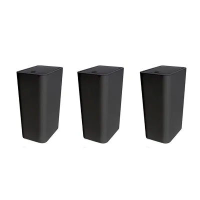 Wholesale 3PCS Narrow Slim Plastic Garbage Bin Set Push Lid Trash Can for Small Gap Space Bathroom Bedroom