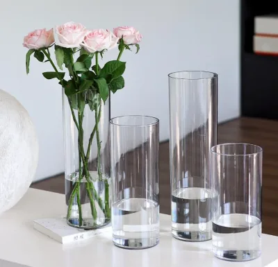 Nordic Creative Acrylic Vase Cylinder Decor Centerpiece Small Mini Table Luxury Clear Vases for Plants Outdoor and Indoor