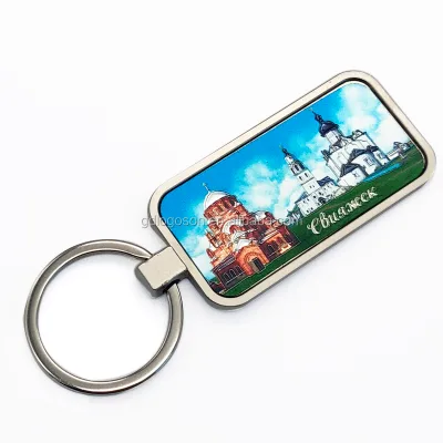 Custom Wholesale Promotional Rectangle Gift Keyring Custom Your Own Name Tag Key Chain