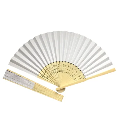 Hot-selling Wholesale DIY Hand-painted Paper Fans Blank Folding Fans Wedding Favors