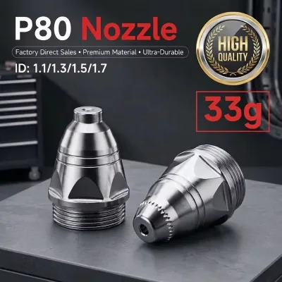 Black Wolf P80 Stainless Steel Plasma Torch Nozzle Electrode Tips 100A 80A 60A Professional Cutting Consumables Spare Parts Kit