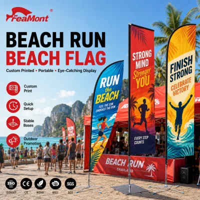 FEAMONT Tear Drop Flag Event Advertising Banner Outdoor Flying Flag for Community Festival Street Fair Sports Event Marketing