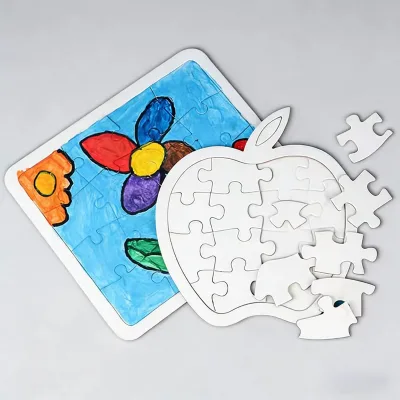 Sturdy Thick Cardboard Educational DIY Crafts Toy Set Jigsaw Puzzle Painting Bundle for Classroom Activity