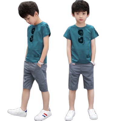 Baby Boys Organic Cotton New Style Short Pants and T-Shirt 2 Piece Set Funny Pictures Summer From China
