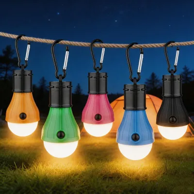Camping Light Portable Outdoor Barbecue Multi-function Campsite Tent Light 3-LED Globe Hanging Camping Lantern