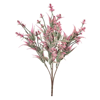 New Design 5 Forks Flocked Plants Plastic Artificial Flocking Grass Branch for Sale