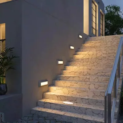 Outdoor & Indoor Surface-Mounted Aluminum Alloy Waterproof Stairwell Pathway Corner Lights for Gardens & Courtyards