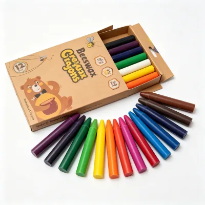 Gift 12 Pieces Kid Blank Natural Honey Sticks Beeswax Crayons
