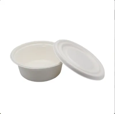 Wholesale Food Packaging White/Nature Colour Salad Eco-friendly Disposable Paper Salad Bowl With Lid