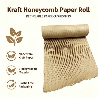 E-Commerce Eco Friendly Biodegradable Formed Kraft Paper Mat Pressure Foam Kraft Paper Roll