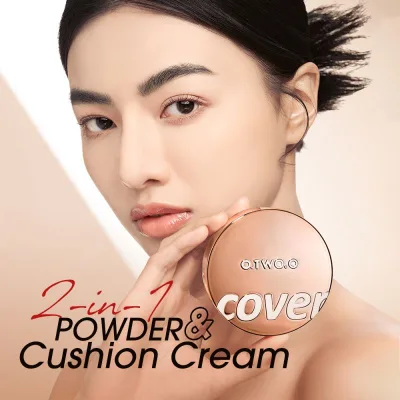 O.TWO.O 2 in 1 Cushion Foundation and Setting Powder Full Coverage Natural Finish Water Proof Cushion Foundation