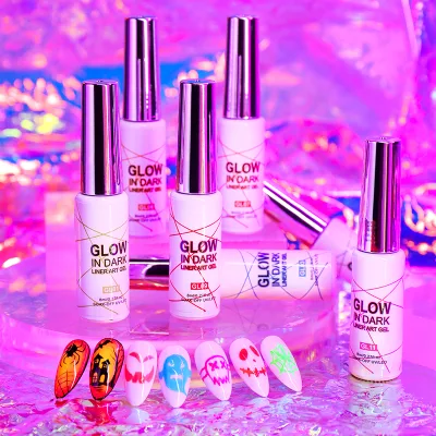 OEM Glow-In Dark UV Liner Gel 10ml Fluorescent Neon Effect Nail Art Drawing Soak Off Luminous Spider Gel High Pigment Odor Bulk