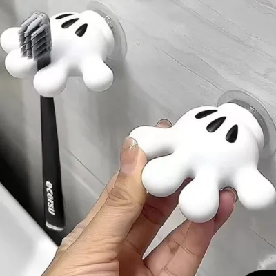 Funny Toothbrush Holder with Suction Cup Cute White Palm Toothbrush Holder