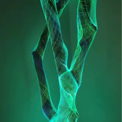 LED Colorful Changing Plastic Lightweight Outdoor Garden Yard Tree Decoration Optic Fiber Mesh Lighting APP Remote Control