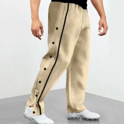 High Quality Men's Cotton Track Pants Distressed Sweatpants Loose Straight Casual High Waisted Sports Jogger Streetwear Jogging