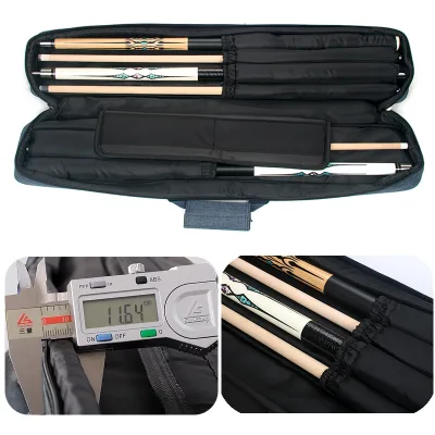 New Durable Portable Pool Cue Bag with 5-7 Holes PU Material 1/2 Rod Box for Club Barrel Big Head Pool Cues 6 Balls-Pretty Good