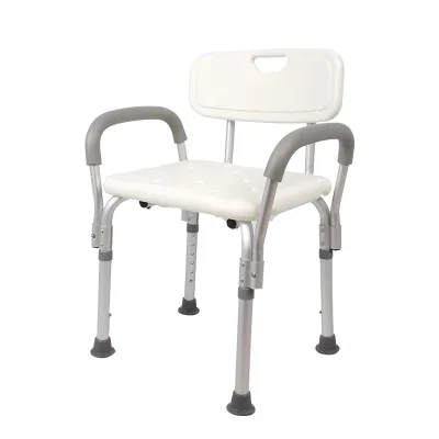 Nursing Product Bathroom Height Adjustable Aluminium Shower Chair