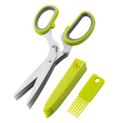 Hot Selling Multifunctional Stainless Steel Knives Scallion Cutter Herb Vegetable Scissors