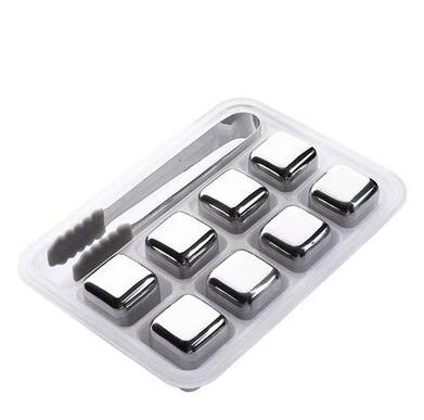 HY 8 Pack Steel Whiskey Stones for Christmas Day Gifts