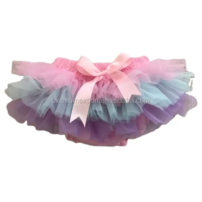 Birthday Party All Around Ruffle Unicorn Baby Bloomers Tutu Skirt Diaper Cover Pastel Rainbow Baby Girl Unicorn Tutu Bloomer