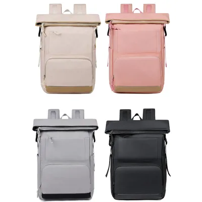 New Men Casual Lightweight Water-repellent Computer Backpack Polyester Air Cushion Harness Large Capacity for Outdoor Sports