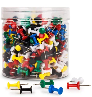 Assorted Color I Shaped Push Pins With Steel Point &Solid Color Head in Pack of 500Pcs