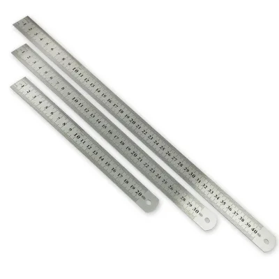 Custom Metal Ruler 30 cm 12 Inch Straight Transparent Steel Ruler Kit Measuring Tool With Packing for Student School Office