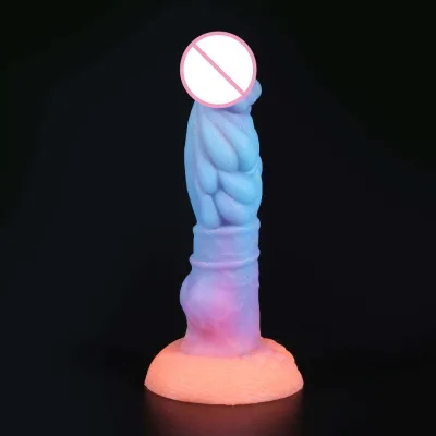 8.7 Inch Luminous Thick Silicone Toy Glow in Dark Adult Toy With Suction Cup Soft Silicone Personal Massager for Women Private